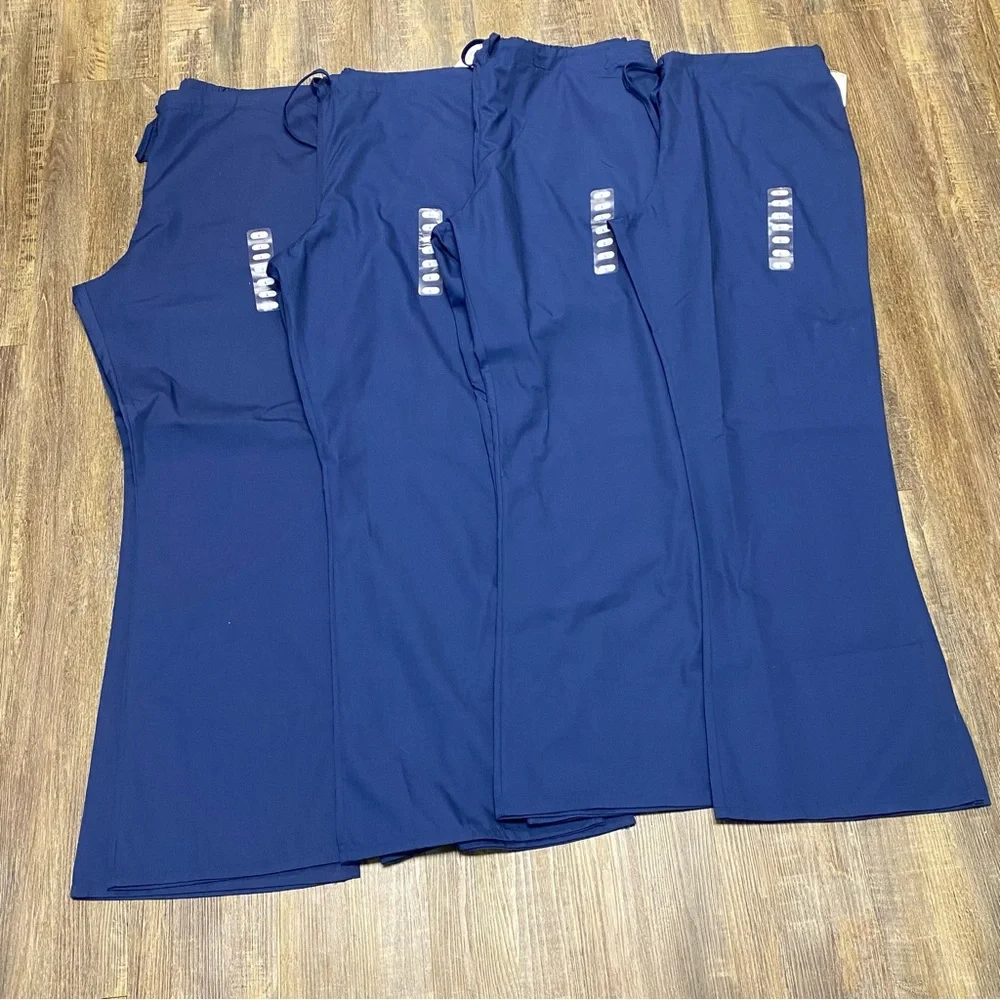 Cherokee Ladies‎ Medical Navy Scrub Bottoms Pants Lot Of 4 Drawstring Waist Sz L